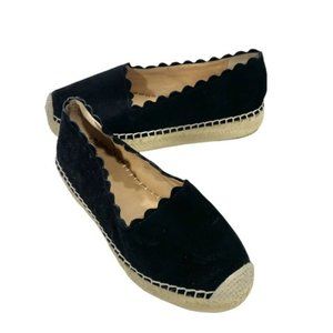 Crown Vintage Brae Suede Black Espadrille Platform Slip On Shoes Womens Sz 6 EUC
